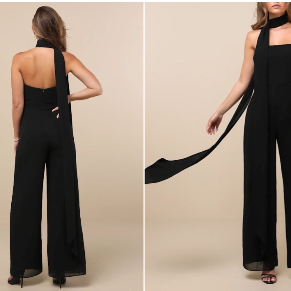 LULU's Sexy Chic Sophisticated Wedding Cocktail Elegant Vacation Jumpsuit - Picture 5 of 6